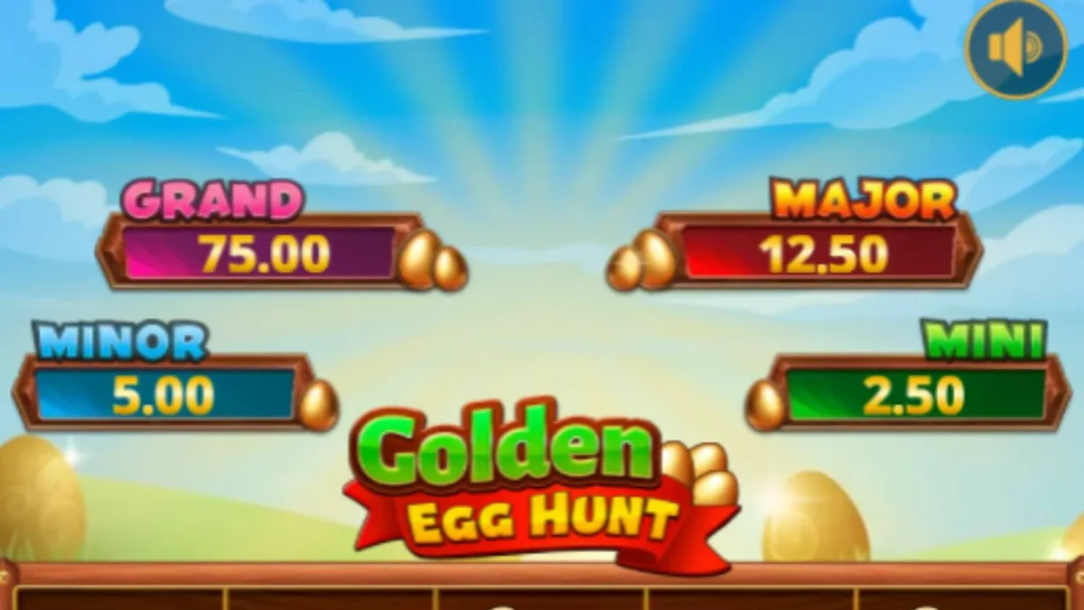 Tampilan visual slot Golden Egg Hunt dengan tema musim semi dan telur emas