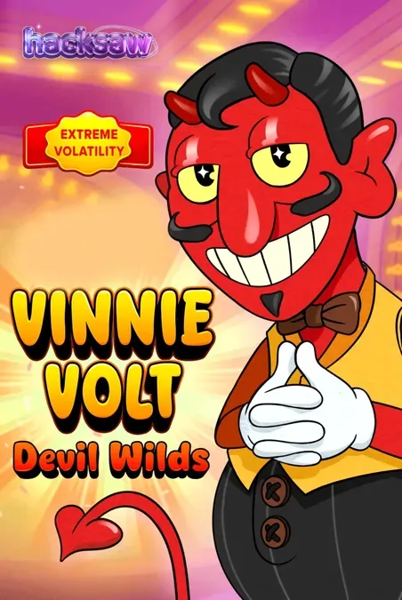 Vinnie Volt: Devil Wilds slot machine interface featuring the dapper devil character